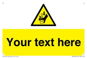 Custom warning hand crushing between press brake tool